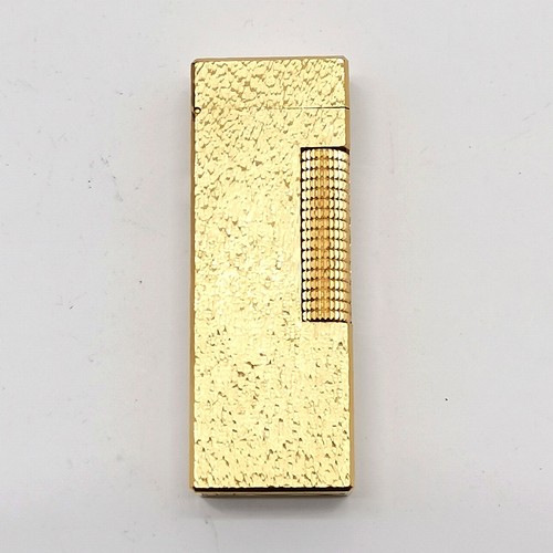 227 - Dunhill gold plated rollagas lighter in original box with booklet