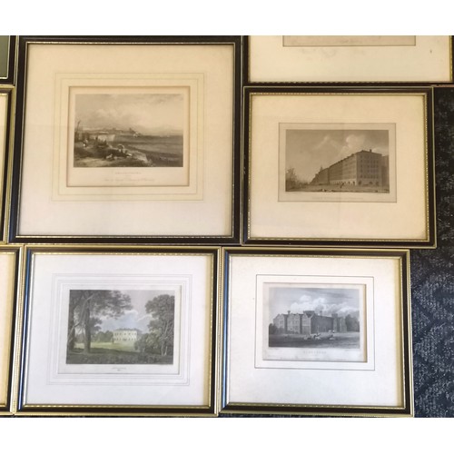 241 - 8 x framed antique topographical views of mostly Kent - largest frame 32cm x 27cm