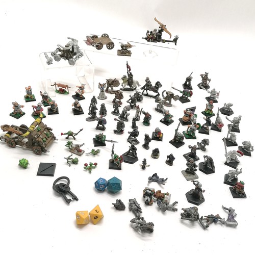 245 - Qty of Warhammer / Citadel painted / unpainted figures inc goblobber dwarf onager catapult war machi... 