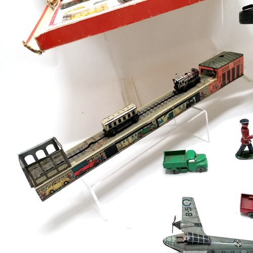 247 - Qty of vintage toys inc Meccano airport service set No 4 (near complete) + manuals, Arnold tin plate... 