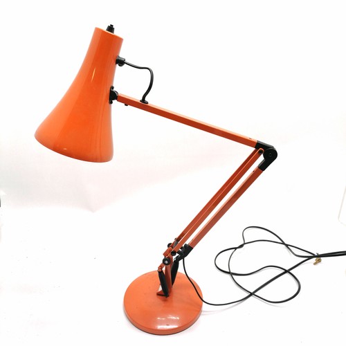 258 - Terry's Anglepoise orange  desk lamp - base 18cm diameter