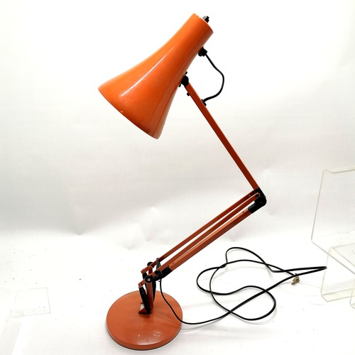 258 - Terry's Anglepoise orange  desk lamp - base 18cm diameter