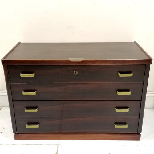 276 - M/S Hohenfels 'Hansa' Bremen ships mahogany chest of drawers - 101cm wide x 49cm deep x 68cm high