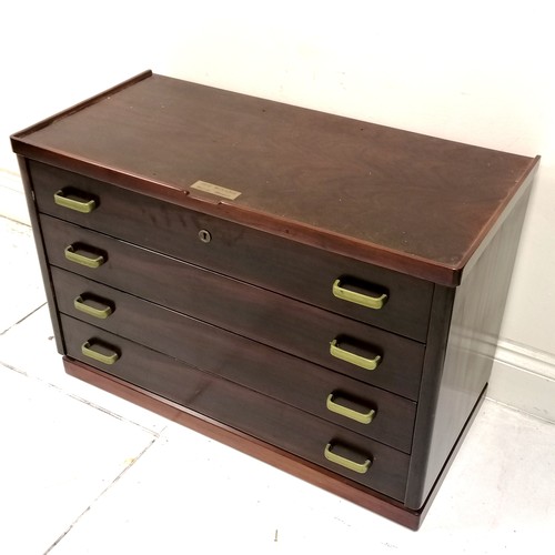 276 - M/S Hohenfels 'Hansa' Bremen ships mahogany chest of drawers - 101cm wide x 49cm deep x 68cm high