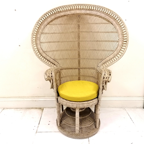 278 - Mid century rattan 'Emmanuelle' Peacock chair with later seat cushion - some small losses 113cm wide... 