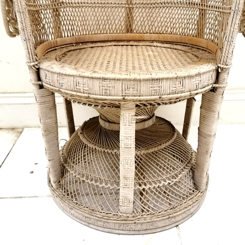 278 - Mid century rattan 'Emmanuelle' Peacock chair with later seat cushion - some small losses 113cm wide... 