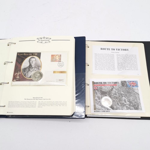 287 - 22 x coin covers & FDC's in 2 albums inc Route to Victory & Royal family