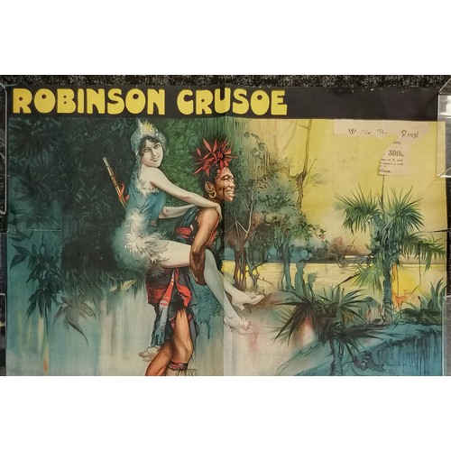 314 - c.WWI Robinson Crusoe theatre poster by Tony Gibbons - 50cm x 75cm ~ has some obvious damage