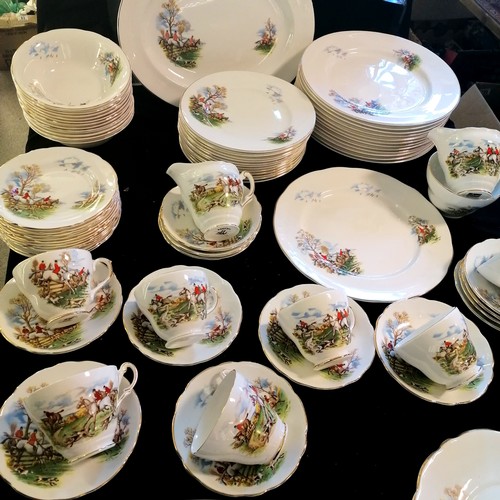 230 - Hunting theme qty of porcelain dinner / teaware ~ Regency, F R Gray & Sons (Aldridge) etc ~ largest ... 