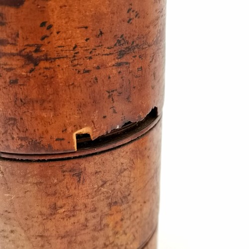 242 - Antique Georgian sycamore wooden spice tower with 5 sections (Ginger, allspice, mace, clove & cinnam... 