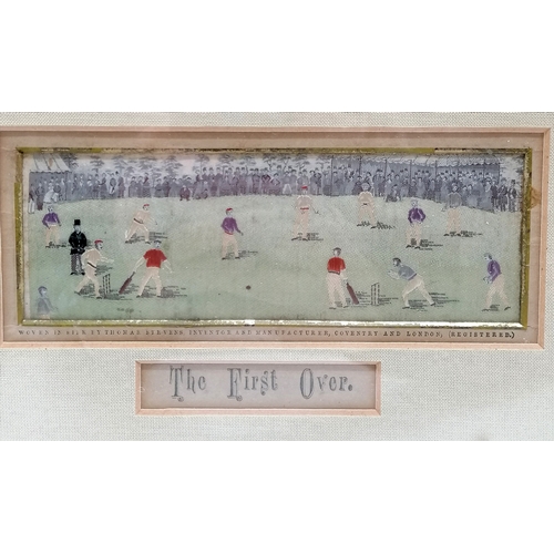 c.1880 Stevengraph - The First Over (Victorian cricket match) - frame ...