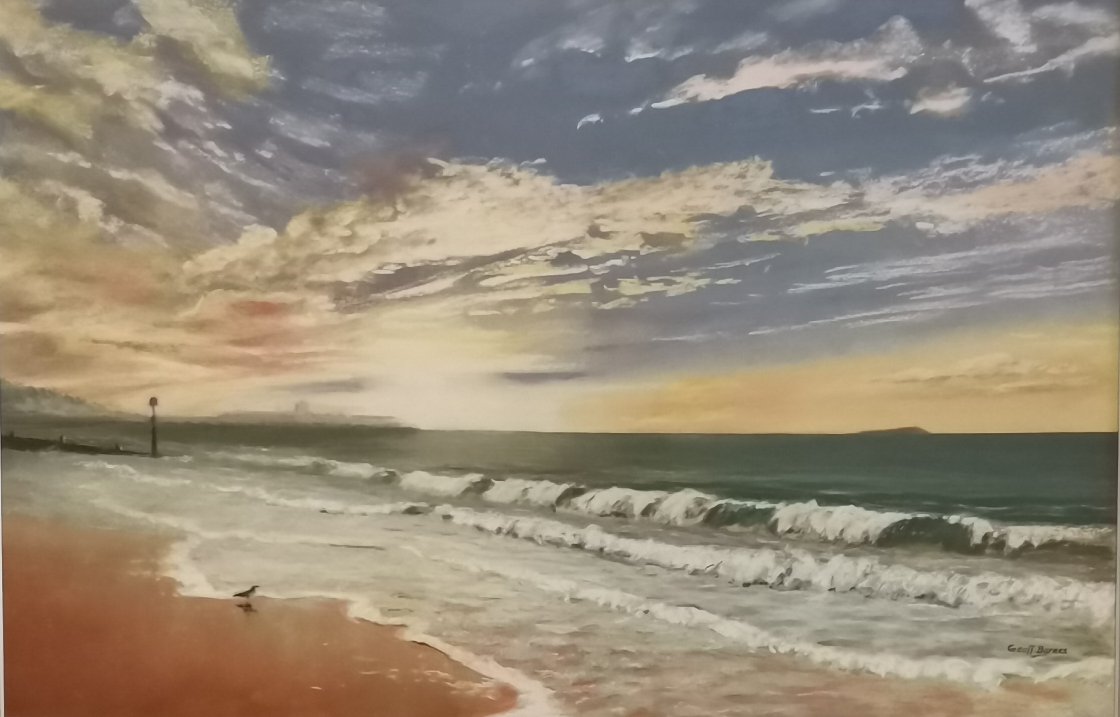 3 x signed paintings ~ 2 by Kenneth Mortimer (inc pastel of Cornish ...