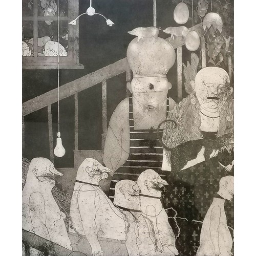 5 - Marcus Rees Roberts (b.1951) signed etching 'Domestic Scene' from a ltd ed of 100 (NOTE : #100/100) ... 