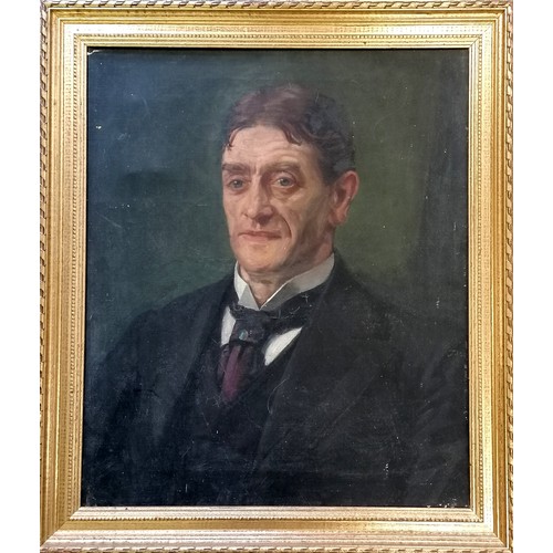 9 - Portrait oil on canvas of a gentleman unsigned - framed 70cm x 60cm