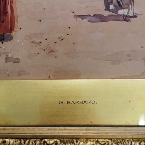 19 - Giovanni Barbaro (1864-1915) large watercolour study of Bedouin market scene - frame 74cmcm x 86cm