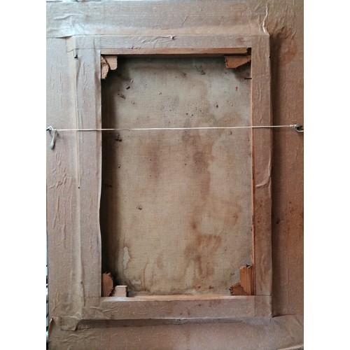 30 - Abstract oil on canvas indistinctly signed - frame 49cm x 36cm