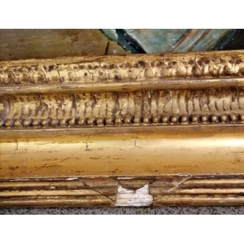 42 - Large antique Victorian oil on canvas painting after François-Hubert Drouais (1727-75) of 3 children... 