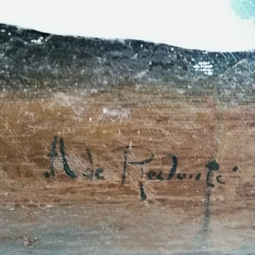 42 - Large antique Victorian oil on canvas painting after François-Hubert Drouais (1727-75) of 3 children... 