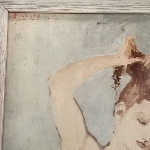 43 - Pablo Picasso (1881-1973) La toilette painted 1906 mid century print framed in Albright-knox Gallery... 