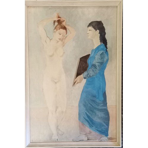 43 - Pablo Picasso (1881-1973) La toilette painted 1906 mid century print framed in Albright-knox Gallery... 