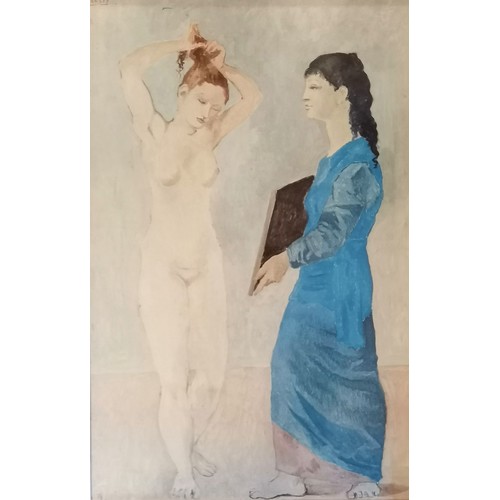 43 - Pablo Picasso (1881-1973) La toilette painted 1906 mid century print framed in Albright-knox Gallery... 