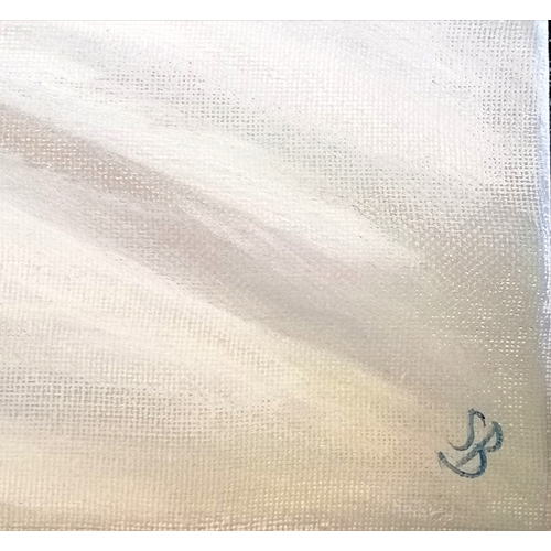 49 - Contemporary oil painting on canvas of a mackerel initialled S B unframed 60cm x 40cm.