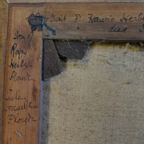 50 - Francis Herbert Benedict Plowden (1914-28) oil portrait study by M C Cook - 42.5cm x 31.5cm ~ Franci... 