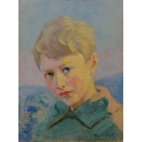 50 - Francis Herbert Benedict Plowden (1914-28) oil portrait study by M C Cook - 42.5cm x 31.5cm ~ Franci... 