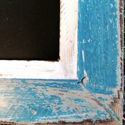 52 - Terence Robert Wood contemporary oil painting blue fish on a plate frame 55cm x 42cm.