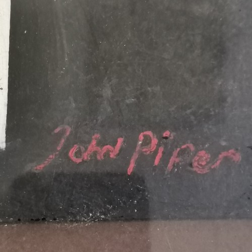 58 - Abstract oil painting on board signed John Piper - displayed in a frame 54cm x 42.5cm