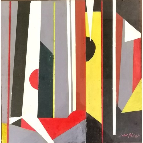 58 - Abstract oil painting on board signed John Piper - displayed in a frame 54cm x 42.5cm