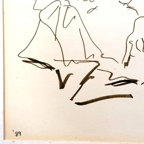 61 - Tom Maley (?) original pen & ink drawing of a nude lady 'Nude #5' dated 1989 - mount 45cm x 48cm ~ h... 