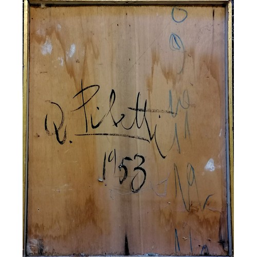 65 - Q Piletti (?) 1953 dated portrait of a man - 34cm x 27cm ~ has obvious losses