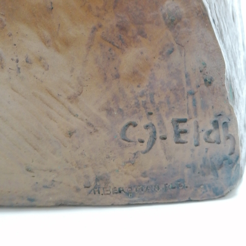 72 - Carl Johan Eldh (1873-1954) bronze bust of a gentleman with H Bergman FUD foundry marks - 48cm high ... 