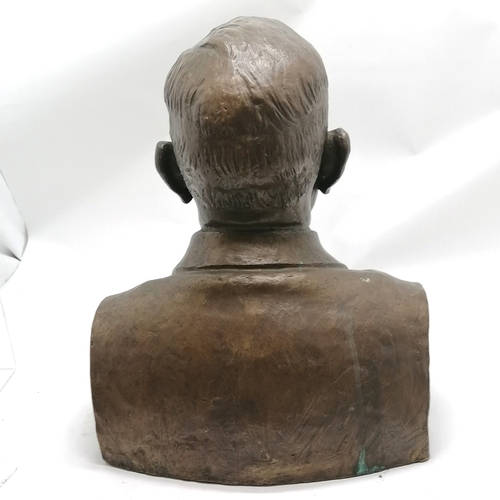 72 - Carl Johan Eldh (1873-1954) bronze bust of a gentleman with H Bergman FUD foundry marks - 48cm high ... 
