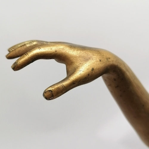 73 - Otto Hoffmann (1885-1915) original bronze cast figure of a classical female dancing on a squared mar... 