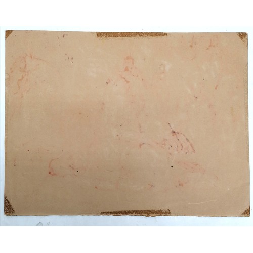 78 - Original mixed media of classical theme inc laying faun - has faint signature ~ 32cm x 25cm