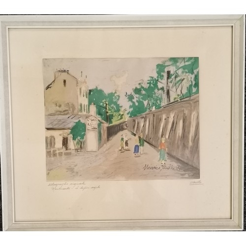 83 - Maurice Utrillo (1883-1955) print 'Montmartre - Le lapin agile' - frame 54cm x 61cm