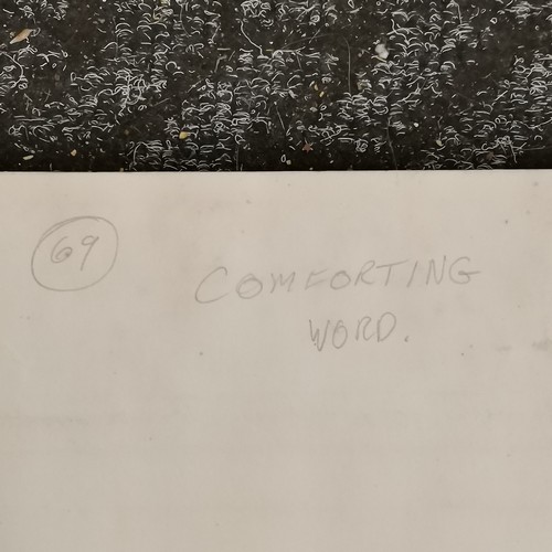 86 - Jim Gilbert (1933-95) watercolour painting 'Comforting word' - mount 37.5cm x 32.5cm