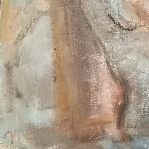 91 - Jim Gilbert (1933-95) oil painting on board of a seated gentleman drinking - 51cm x 41cm ~ slight lo... 