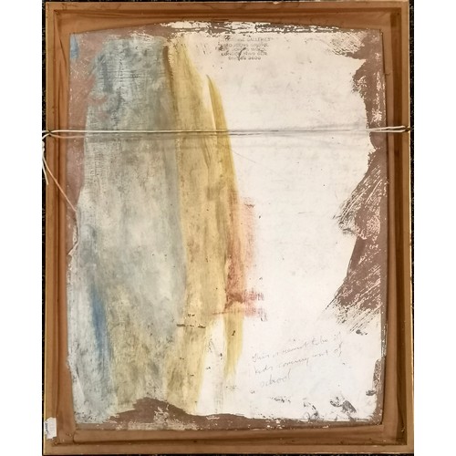 94 - Jim Gilbert (1933-95) oil painting on board 'Kids coming out of school' - 52.5cm x 42.5cm - some sur... 