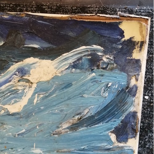 99 - Large signed abstract oil painting on canvas of flowers in a field - 120cm x 80cm ~ canvas a/f to to... 