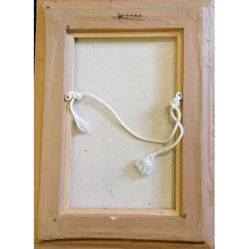 102 - Roger Djiguemdé (1966-2023) original painting signed & dated 2000 of busy village with DHL plane - f... 