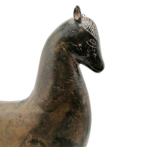 104 - Contemporary bronze sculpture of an Etruscan horse - 49cm across x 50cm high x 12.5cm