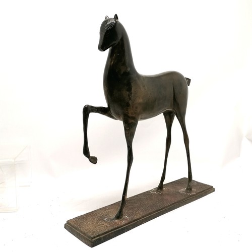 104 - Contemporary bronze sculpture of an Etruscan horse - 49cm across x 50cm high x 12.5cm