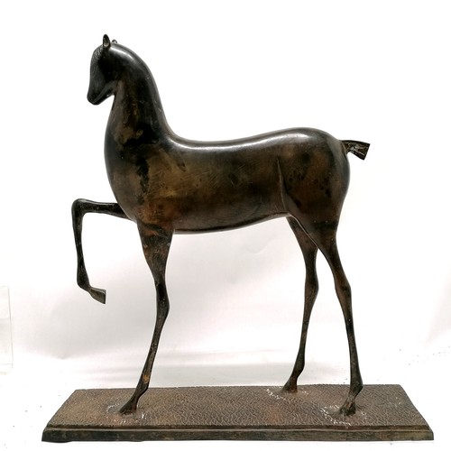 104 - Contemporary bronze sculpture of an Etruscan horse - 49cm across x 50cm high x 12.5cm