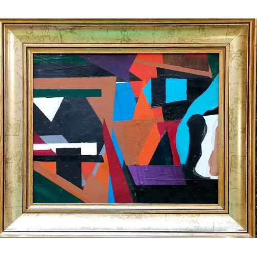 111 - Polish (?) signed abstract painting - frame 42.5cm x 36.5cm