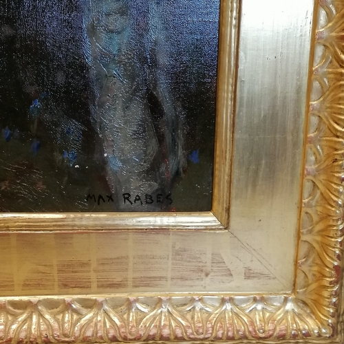 112 - Max Friedrich Ferdinand Rabes (1868-1944) large oil on canvas of a seated nude in a countryside scen... 