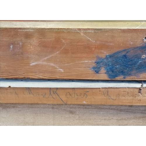 112 - Max Friedrich Ferdinand Rabes (1868-1944) large oil on canvas of a seated nude in a countryside scen... 