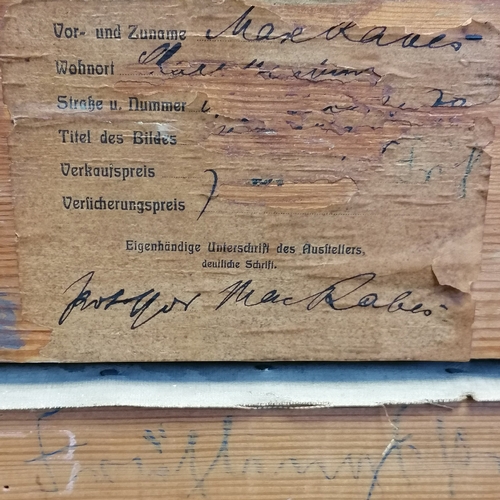 112 - Max Friedrich Ferdinand Rabes (1868-1944) large oil on canvas of a seated nude in a countryside scen... 